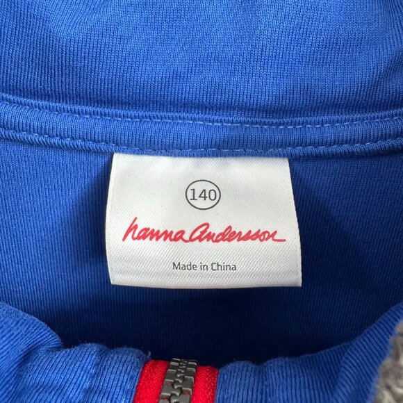 Hanna Andersson‎ Striped Fuzzy Fleece 1/4 Zip Jacket Youth Size 140/US 10 Gray - Picture 8 of 13